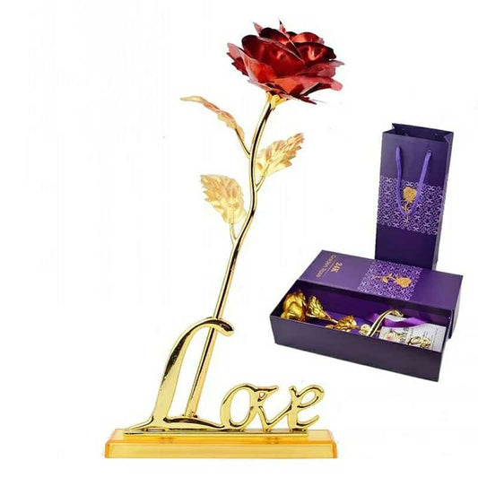 24k Gold Plated Rose (with Love Holder Box) - Shezlin Bazaar