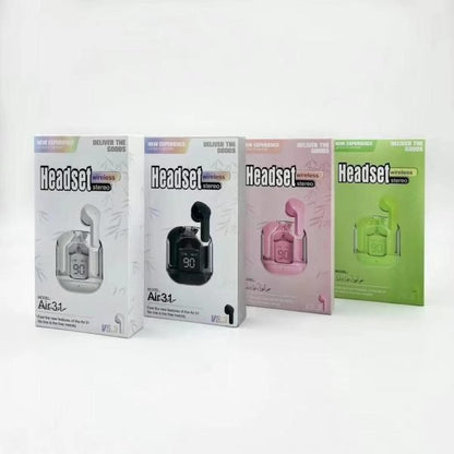 Air31 Earbuds Wireless Crystal Transparent Body - Shezlin Bazaar