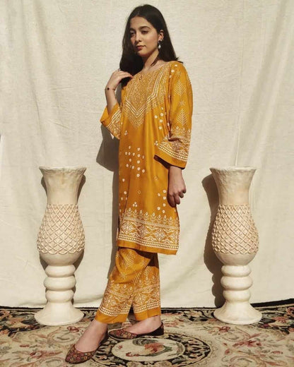 Chunri Print 2pc Stitched Suit (Dress Shirt And Trouser) - Shezlin Bazaar