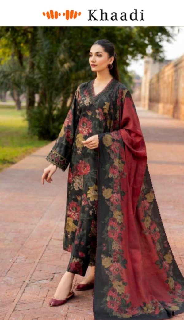 Khaadi 3 Piece Digital Printed Lawn Unstitched Suit New Collection 2025 - Shezlin Bazaar