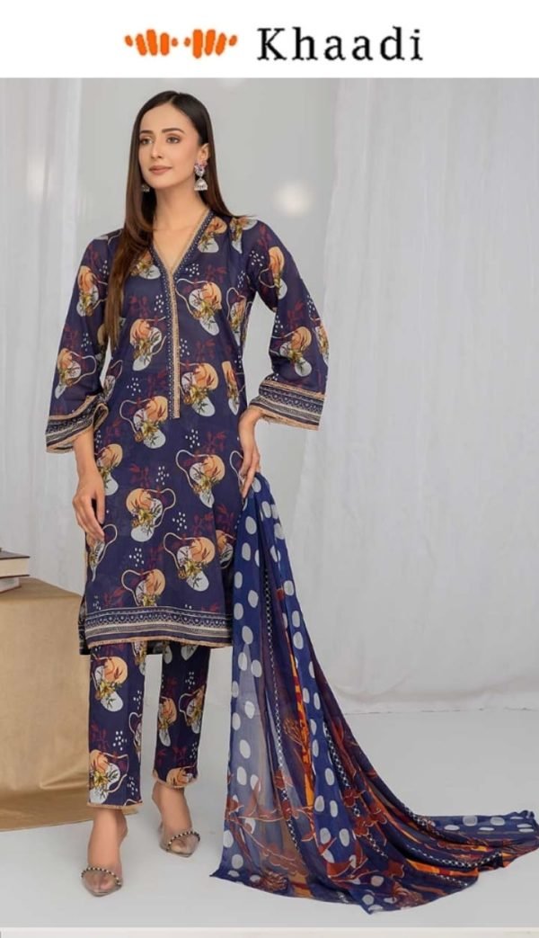 Khaadi 3 Piece Digital Printed Lawn Unstitched Suit New Collection 2025 - Shezlin Bazaar