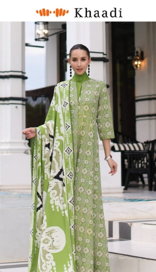 Khaadi 3 Piece Digital Printed Lawn Unstitched Suit New Collection 2025 - Shezlin Bazaar