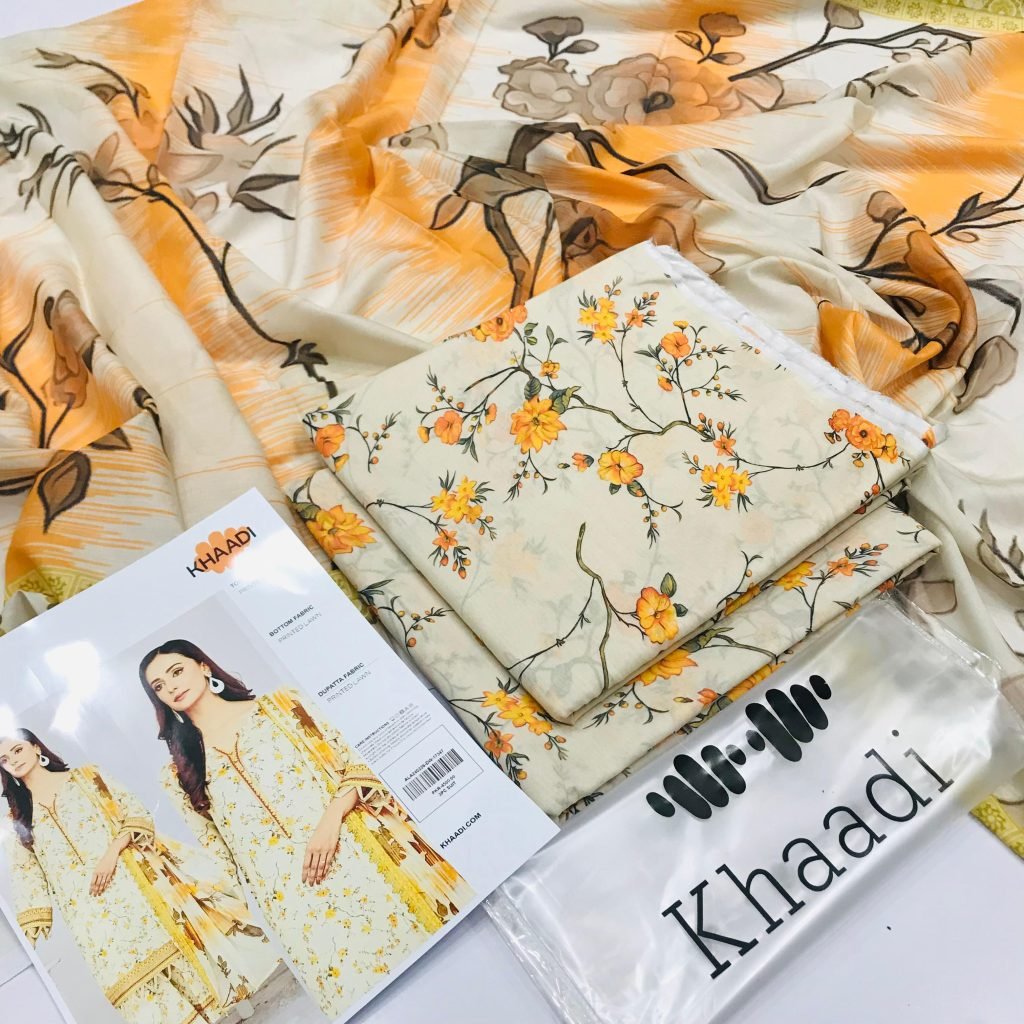 Khaadi 3 Piece Digital Printed Lawn Unstitched Suit New Collection 2025 - Shezlin Bazaar