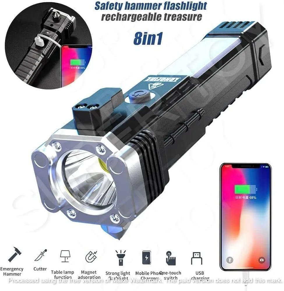 Rechargeable Black LED Search Light - Shezlin Bazaar